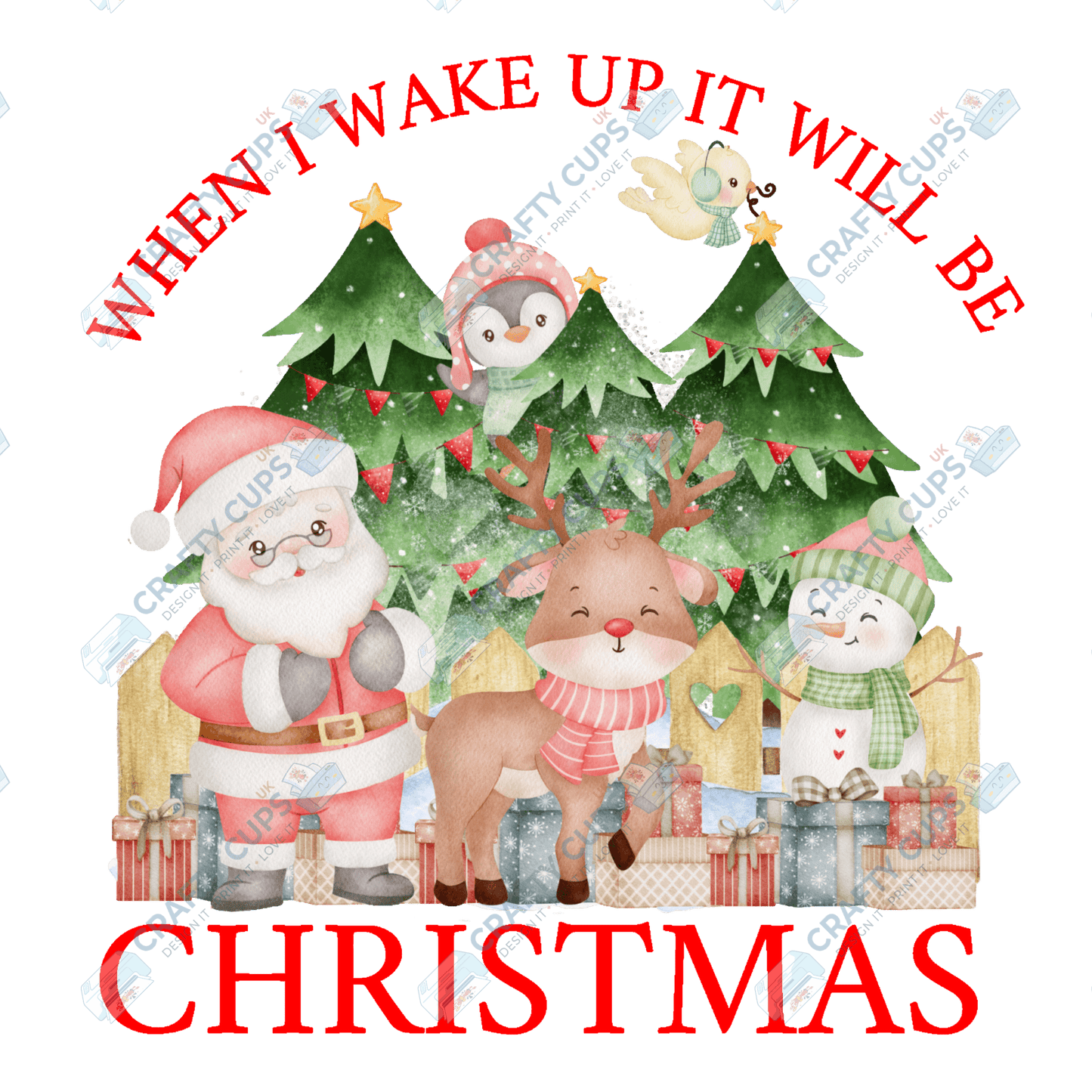 When I Wake Up It Will Be Christmas – Limited Edition DTF Transfer by The Silly Sloth | Various Sizes & Designs Available | Perfect for Christmas Pyjamas | Only 100 Prints