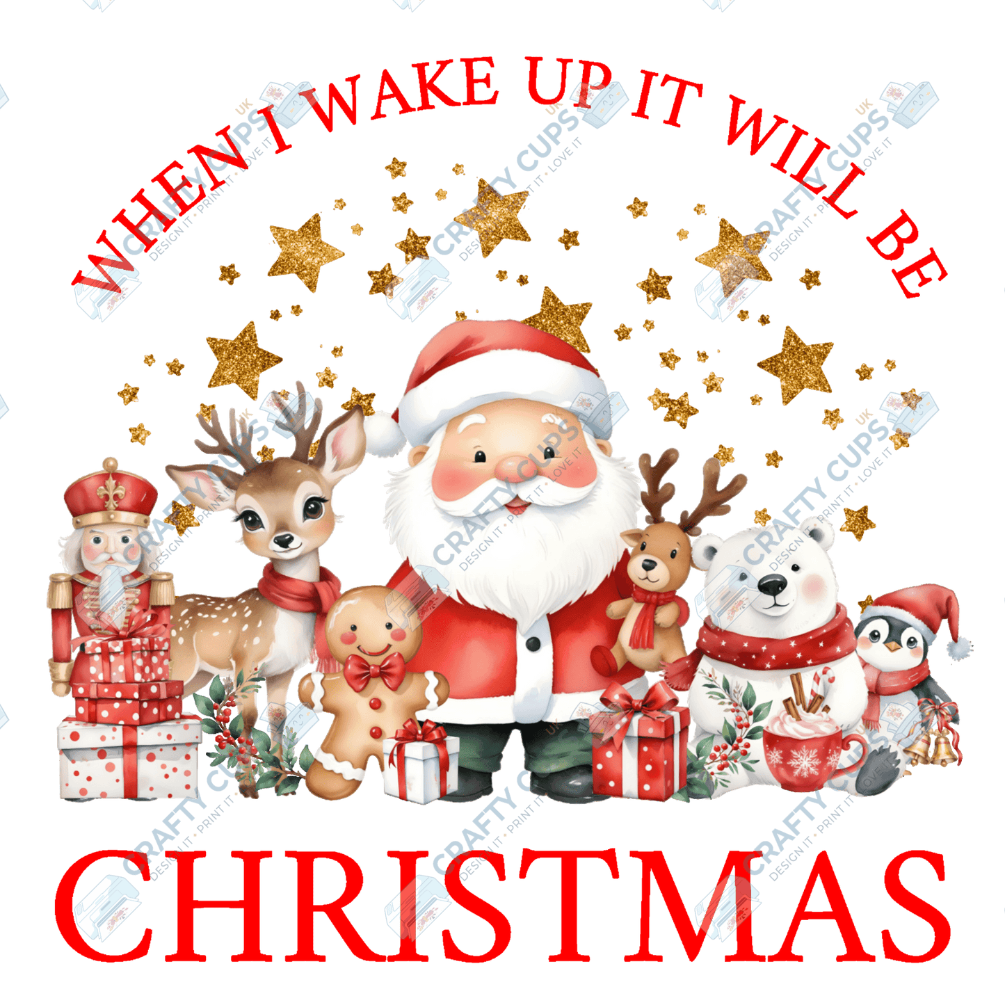 When I Wake Up It Will Be Christmas – Limited Edition DTF Transfer by The Silly Sloth | Various Sizes & Designs Available | Perfect for Christmas Pyjamas | Only 100 Prints