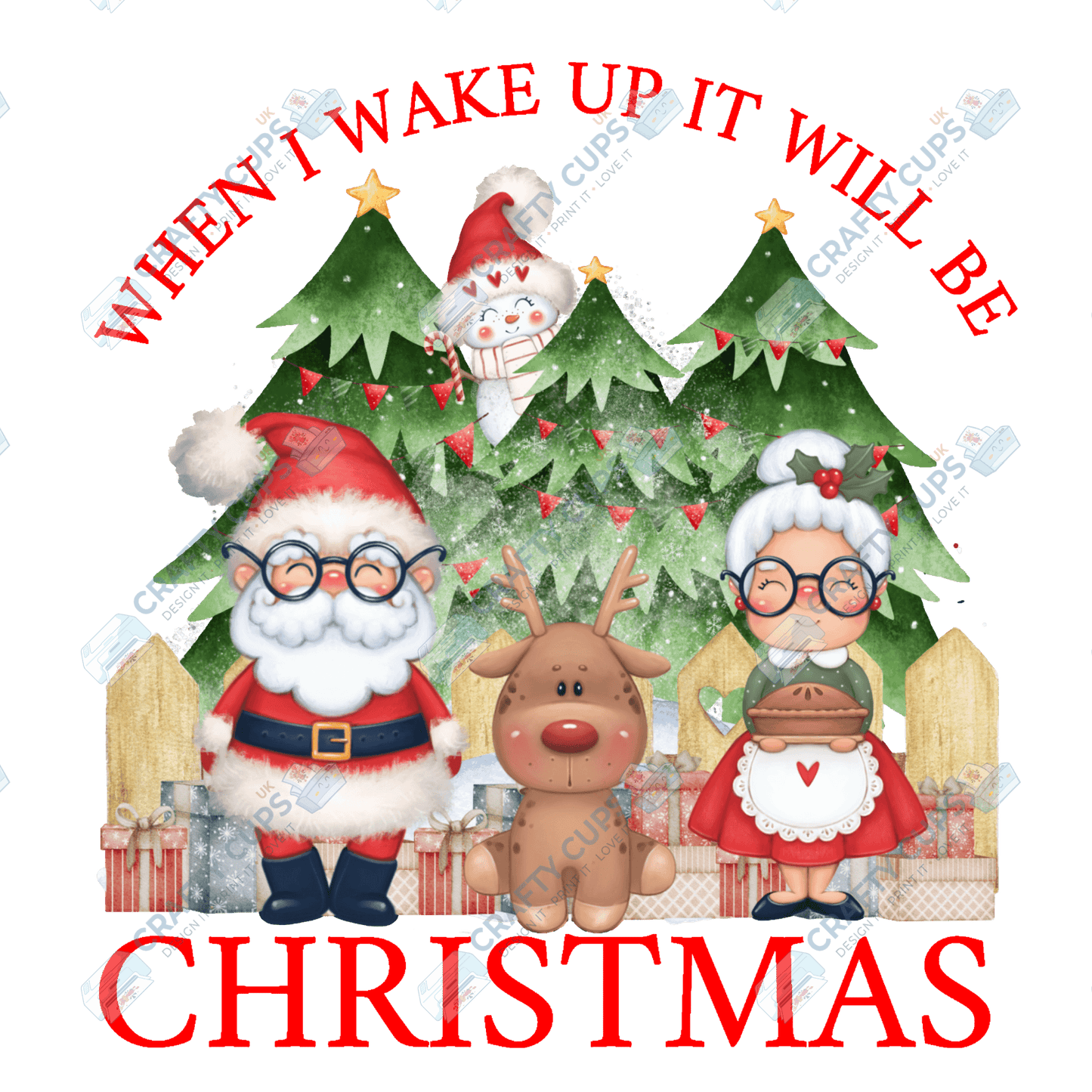 When I Wake Up It Will Be Christmas – Limited Edition DTF Transfer by The Silly Sloth | Various Sizes & Designs Available | Perfect for Christmas Pyjamas | Only 100 Prints