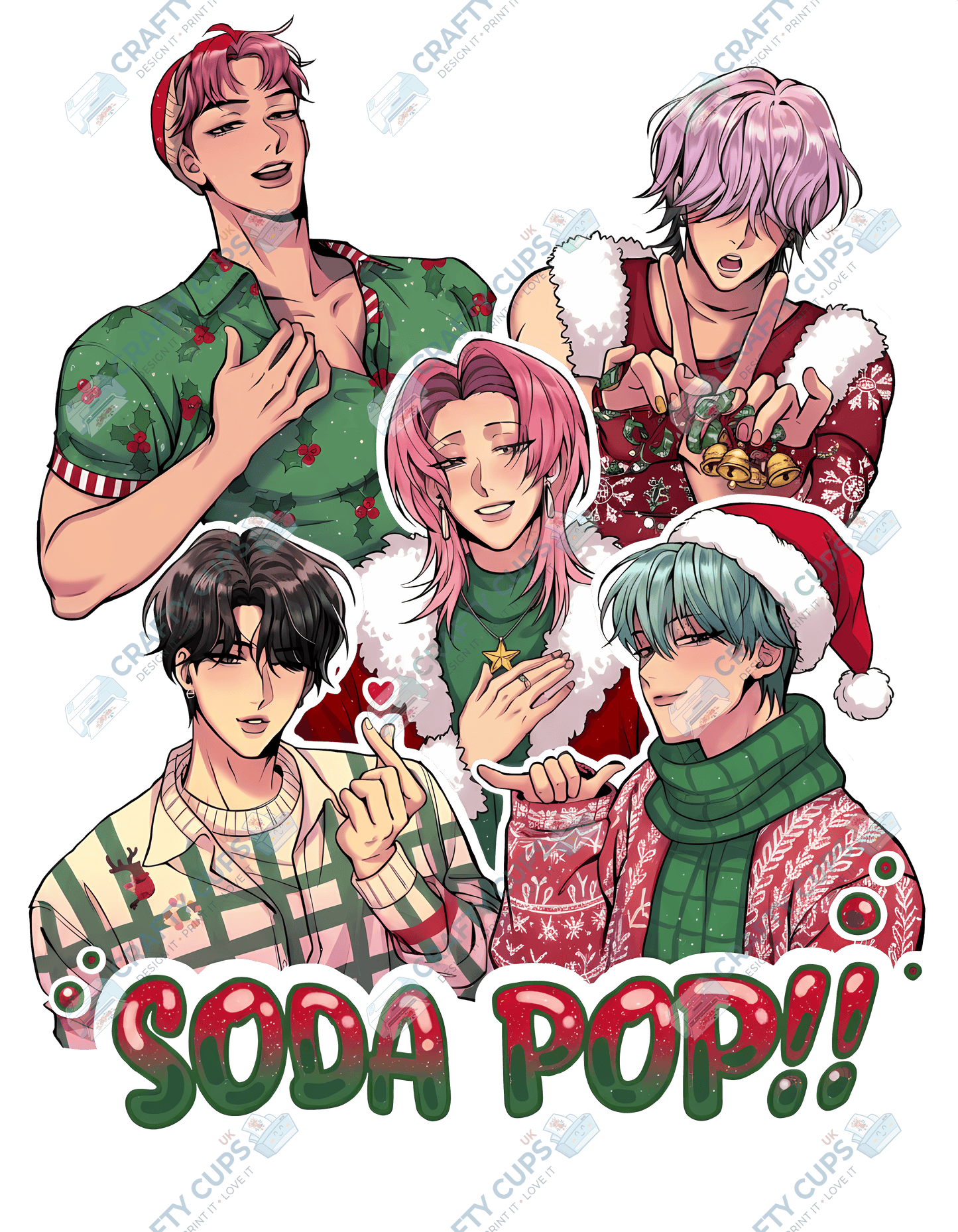 Christmas Demon Hunters DTF Transfer – Festive Anime Style, Various Sizes & Designs, Heat Press Ready