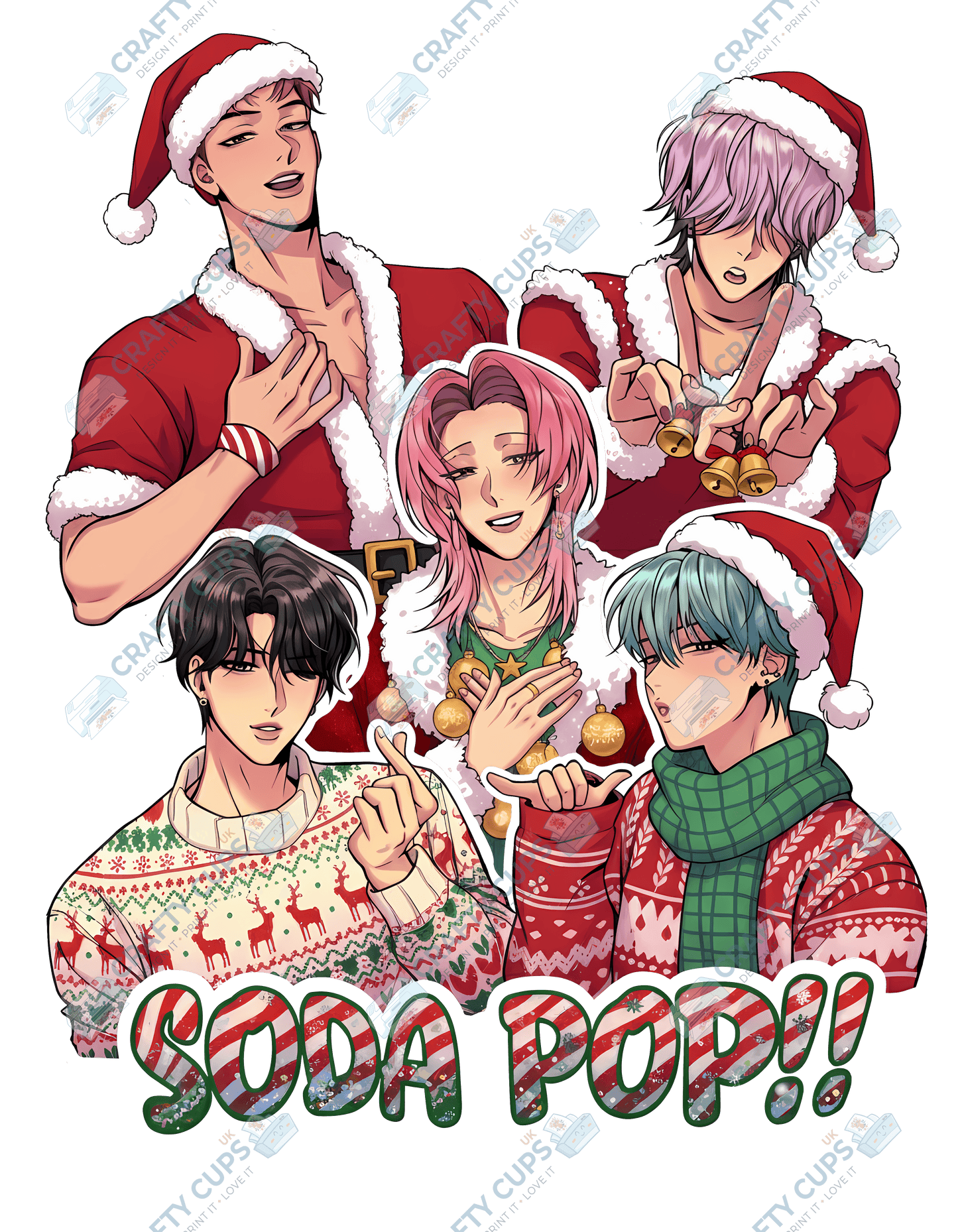 Christmas Demon Hunters DTF Transfer – Festive Anime Style, Various Sizes & Designs, Heat Press Ready