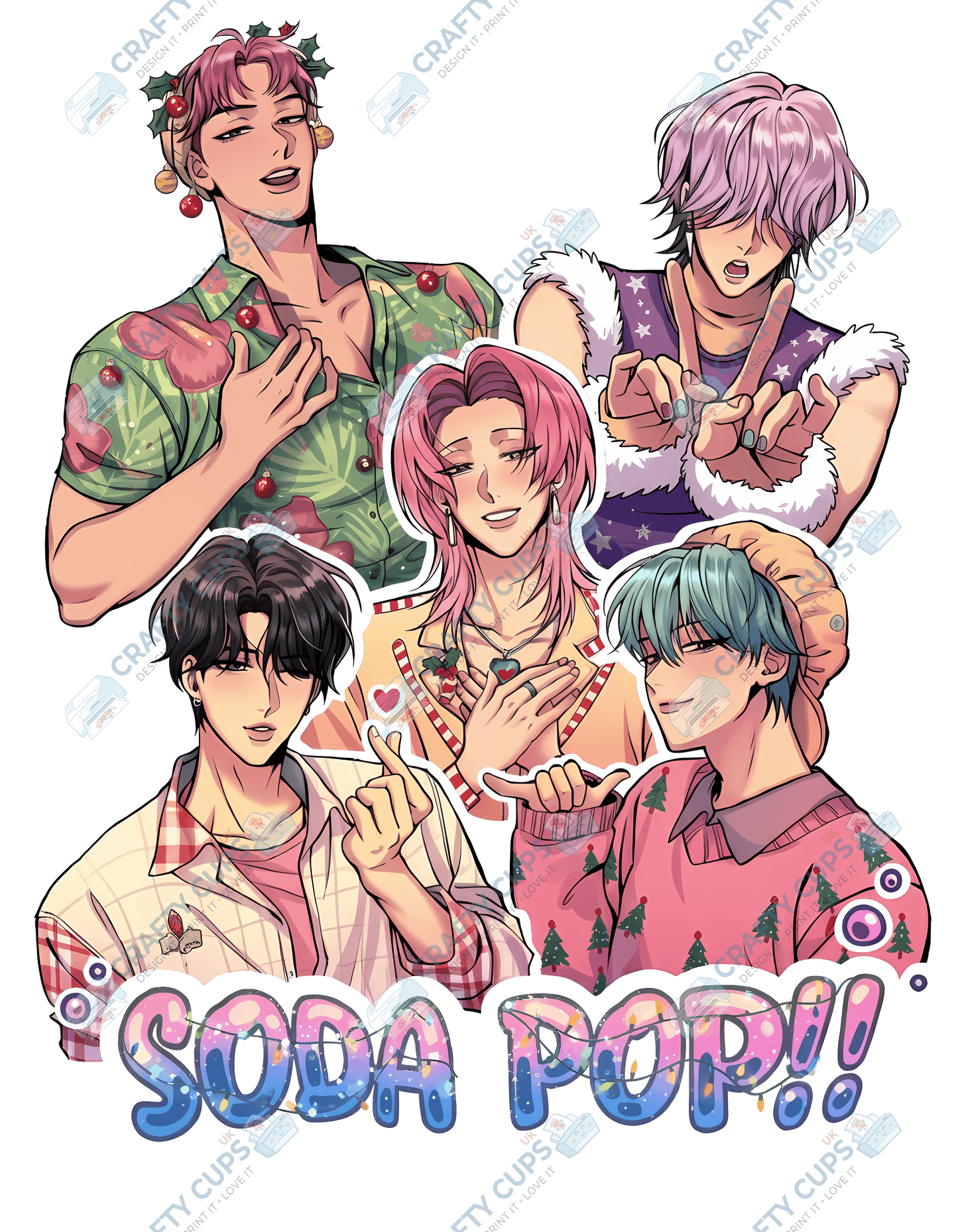 Christmas Demon Hunters DTF Transfer – Festive Anime Style, Various Sizes & Designs, Heat Press Ready