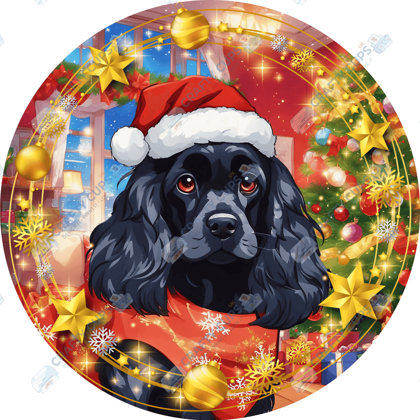 Christmas Dog Breeds DTF Transfer – Exclusive Secret Sub Design | Various Sizes – Crafty Cups UK