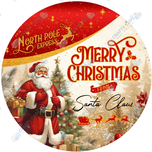 Merry Christmas from Santa Claus DTF Print – Exclusive Secret Sub Design | Various Sizes & Designs – Crafty Cups UK