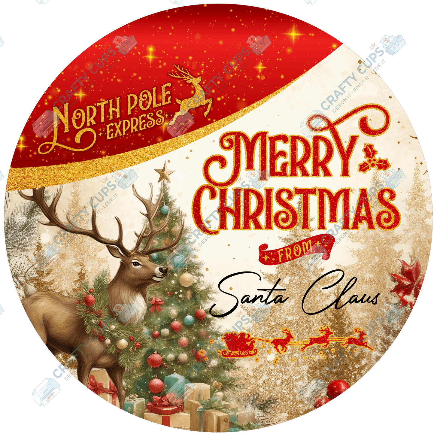Merry Christmas from Santa Claus DTF Print – Exclusive Secret Sub Design | Various Sizes & Designs – Crafty Cups UK