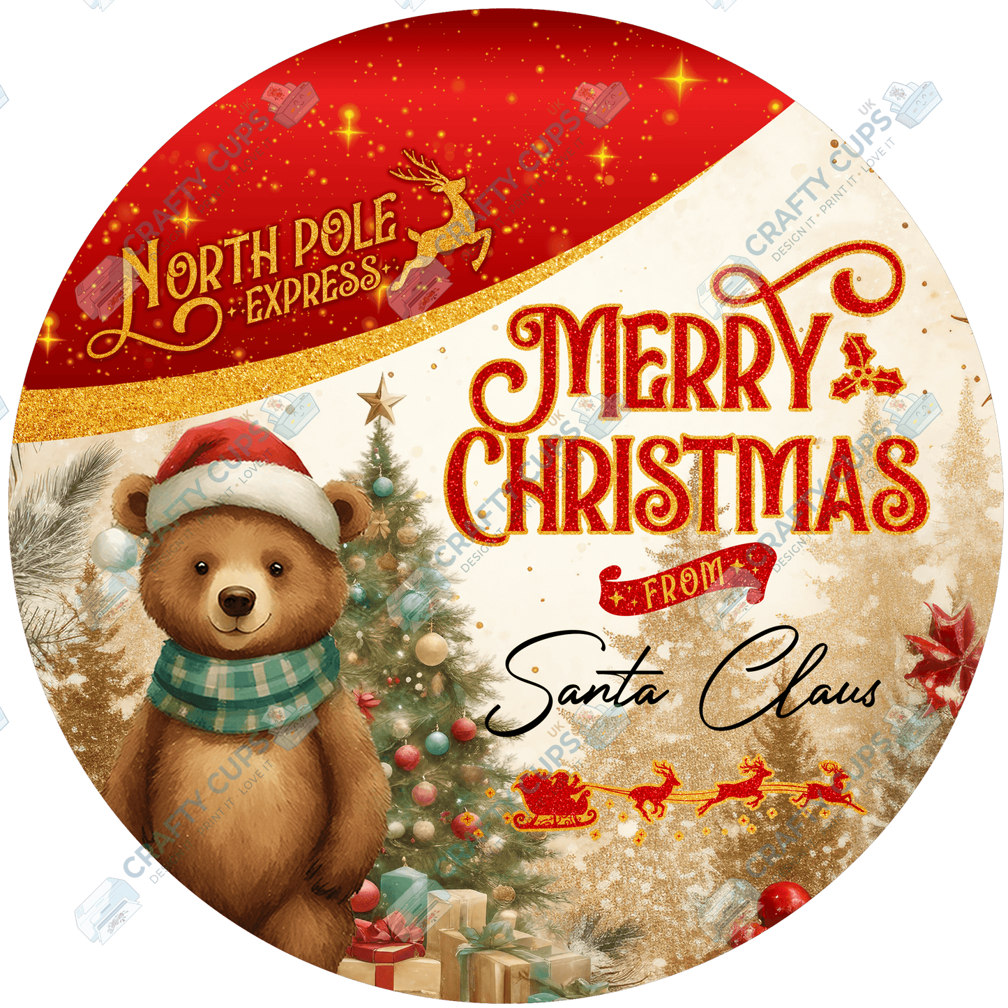 Merry Christmas from Santa Claus DTF Print – Exclusive Secret Sub Design | Various Sizes & Designs – Crafty Cups UK