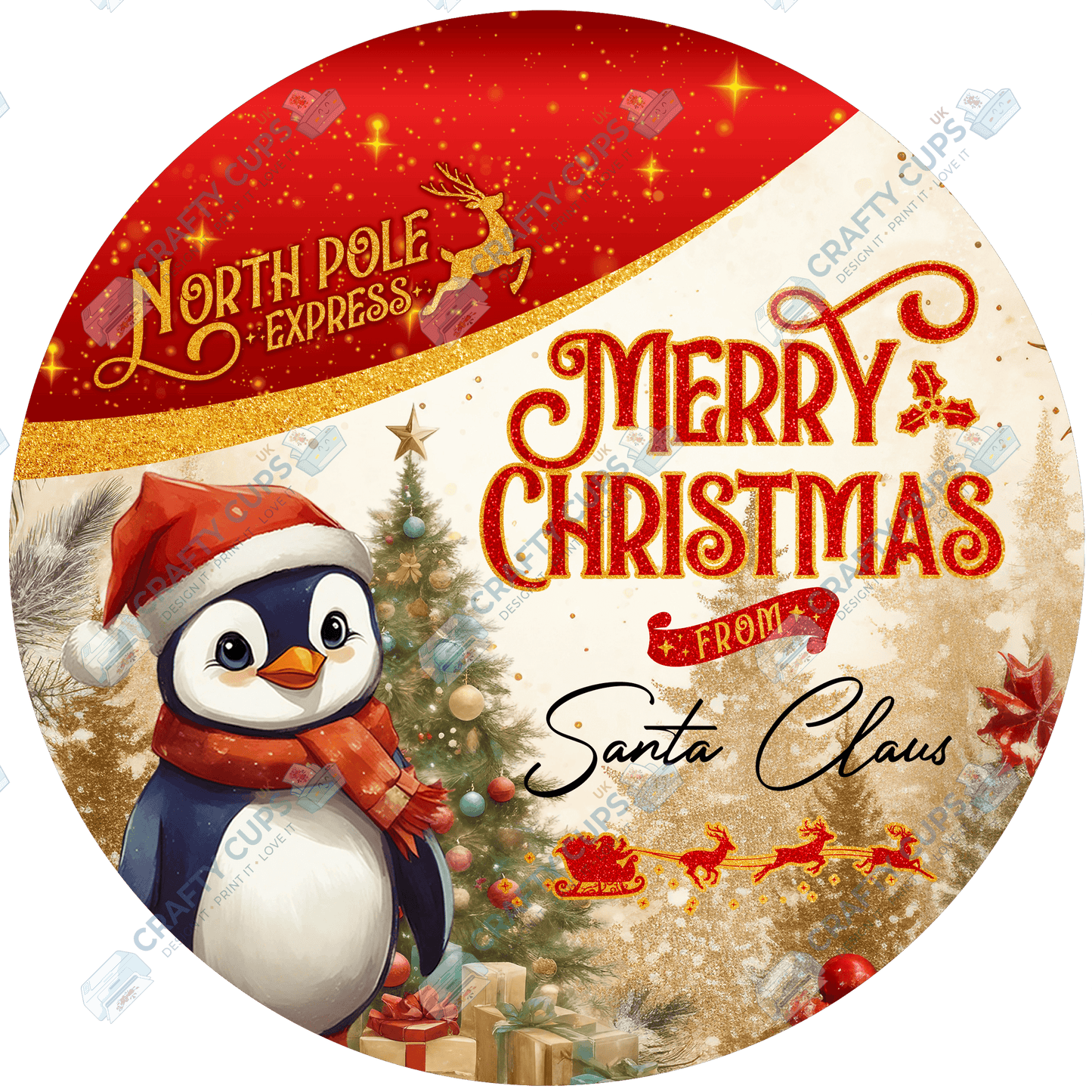 Merry Christmas from Santa Claus DTF Print – Exclusive Secret Sub Design | Various Sizes & Designs – Crafty Cups UK