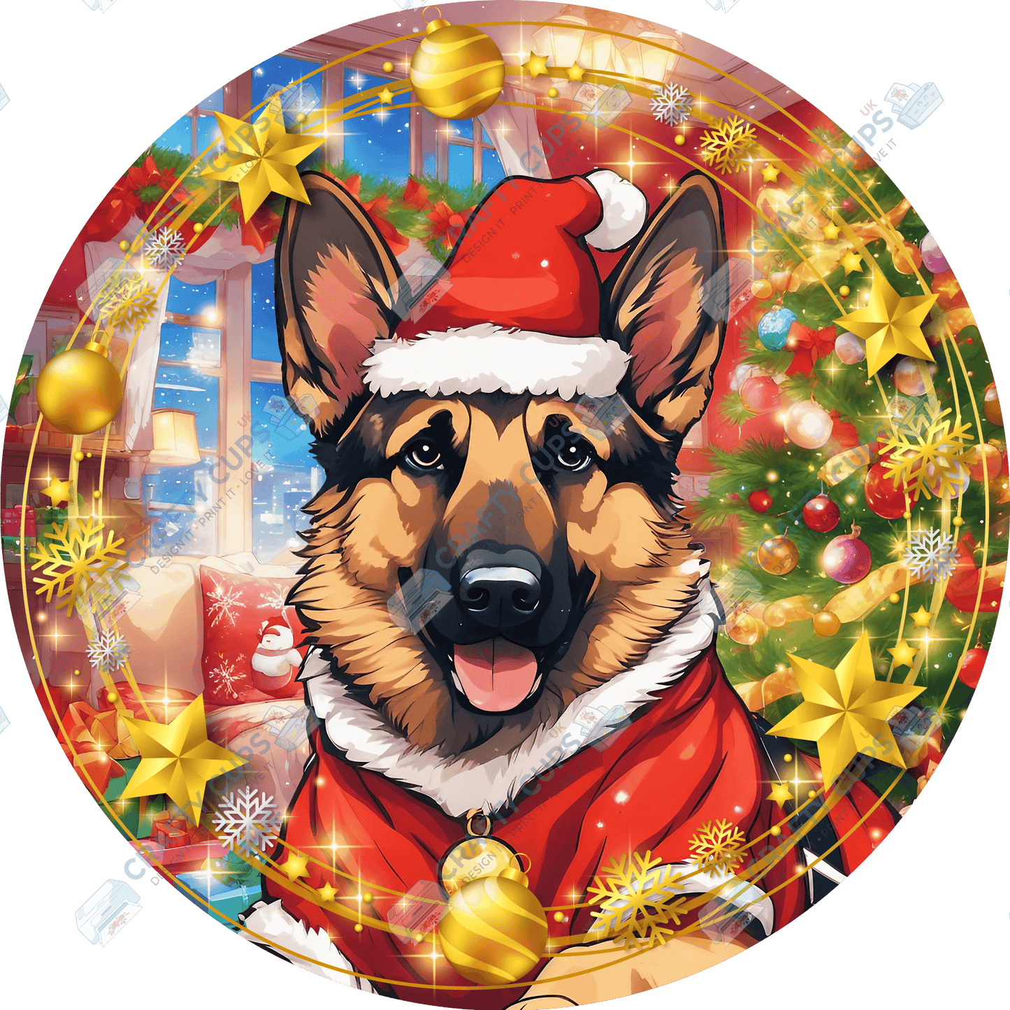 Christmas Dog Breeds DTF Transfer – Exclusive Secret Sub Design | Various Sizes – Crafty Cups UK