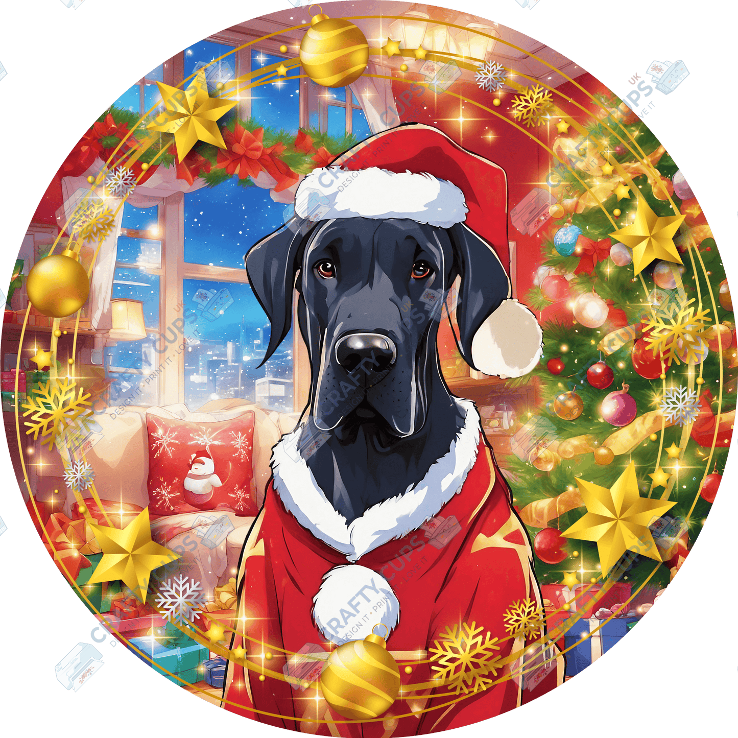 Christmas Dog Breeds DTF Transfer – Exclusive Secret Sub Design | Various Sizes – Crafty Cups UK