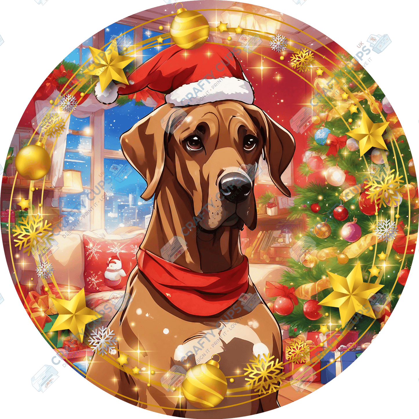 Christmas Dog Breeds DTF Transfer – Exclusive Secret Sub Design | Various Sizes – Crafty Cups UK