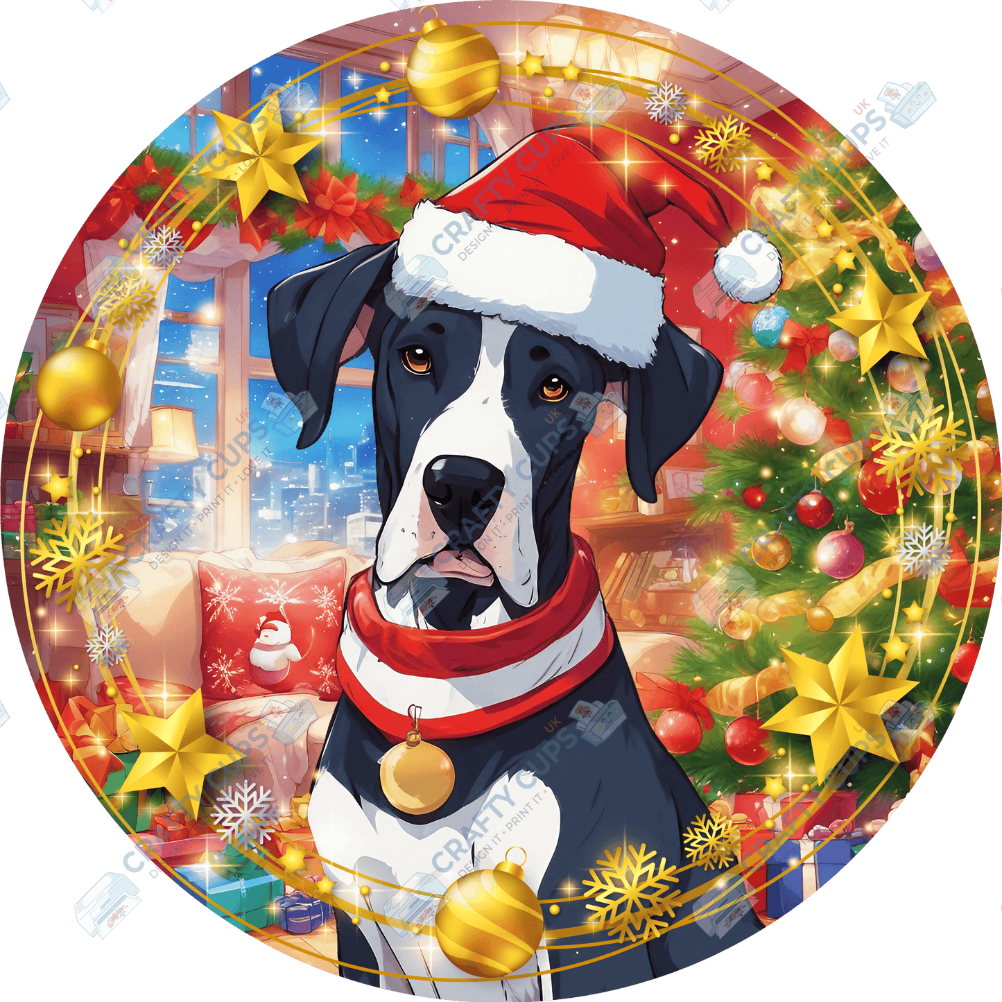 Christmas Dog Breeds DTF Transfer – Exclusive Secret Sub Design | Various Sizes – Crafty Cups UK