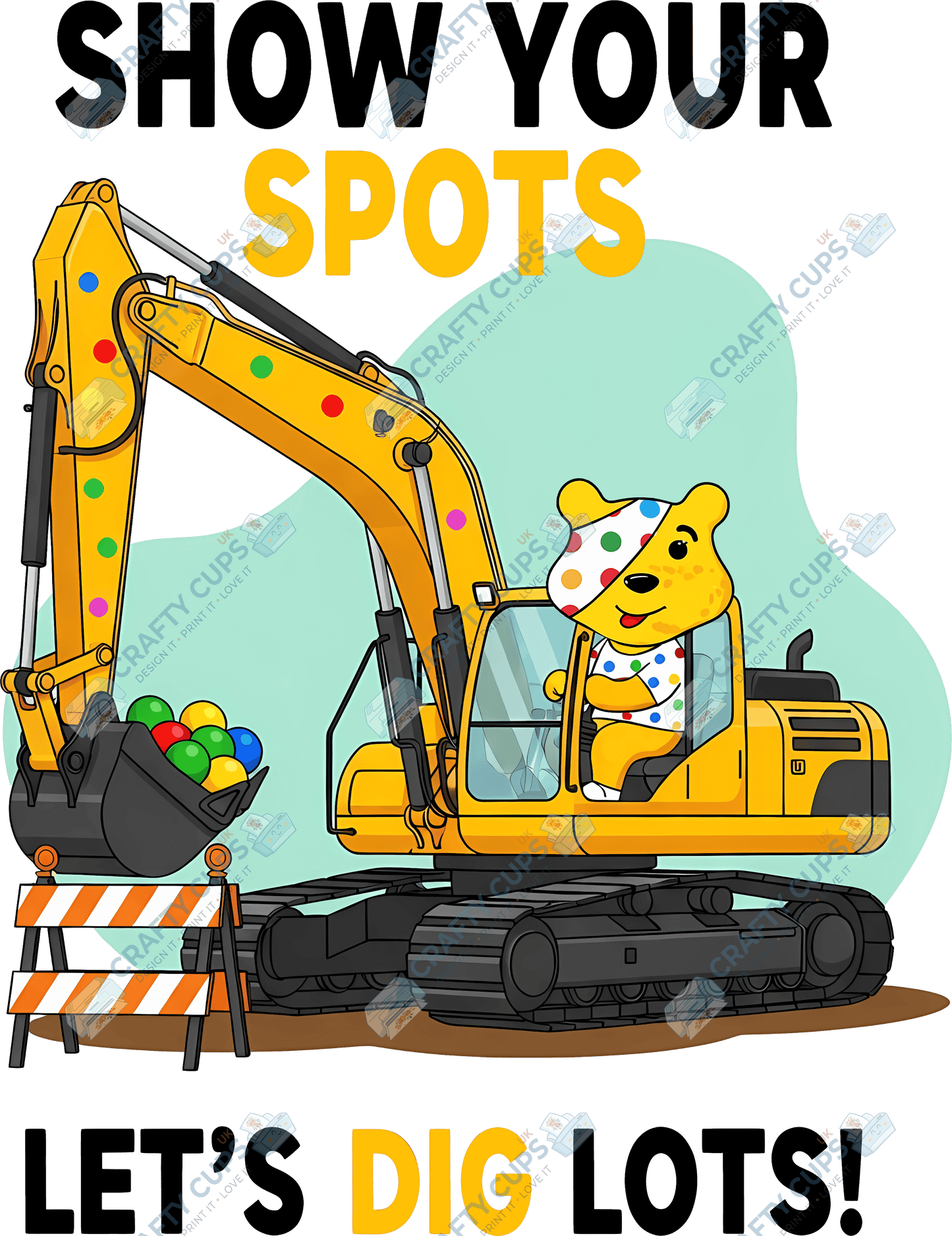 Children in Need Football DTF Transfers – Pudsey Bear Designs (4"–10")