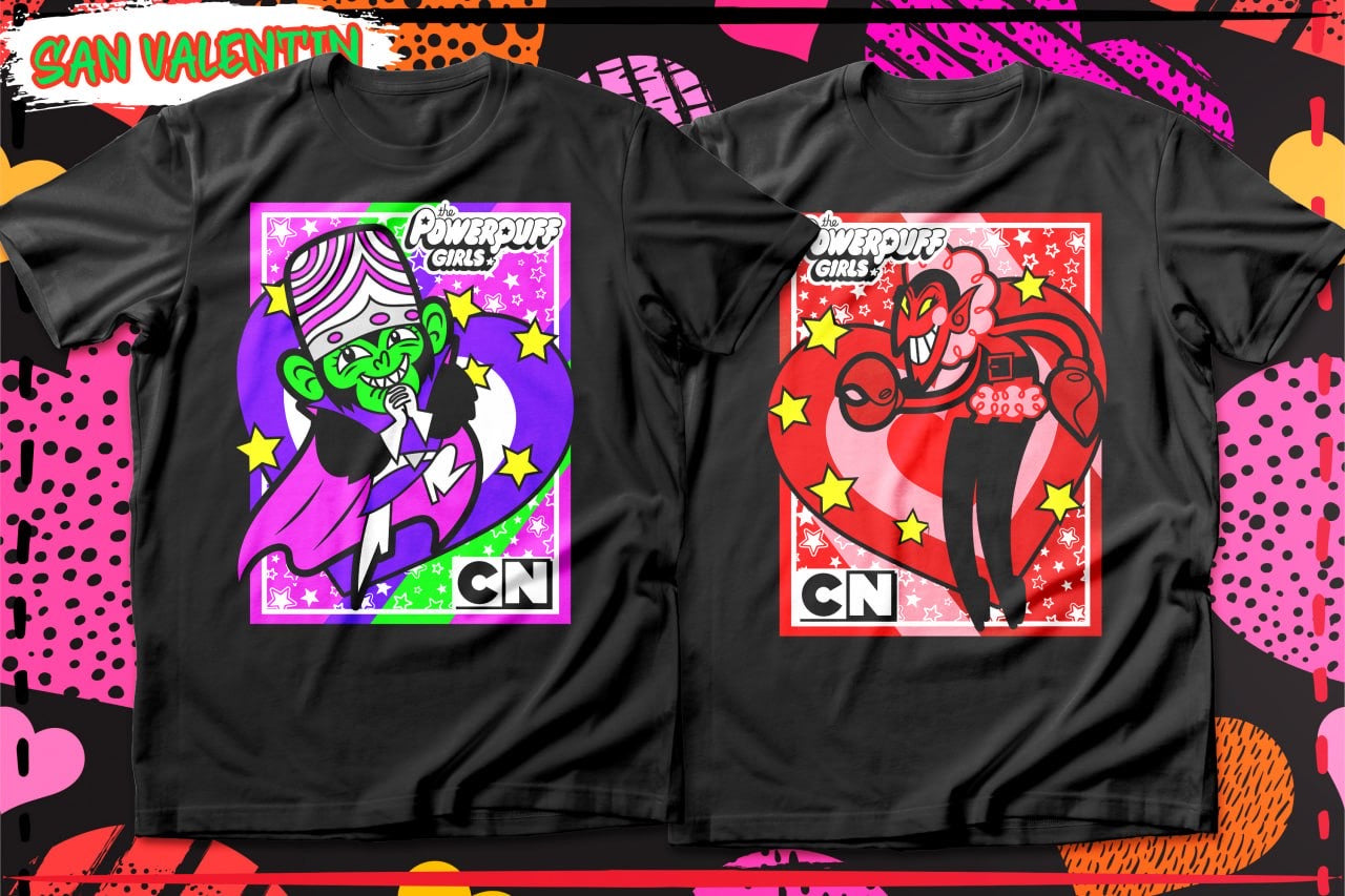 Couples Valentine Cartoon DTF Transfer (Set of 2) | Matching Ready-to-Press Prints