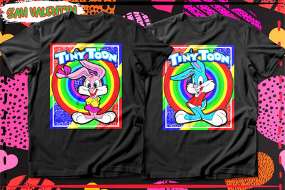 Couples Valentine Cartoon DTF Transfer (Set of 2) | Matching Ready-to-Press Prints