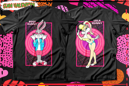 Couples Valentine Cartoon DTF Transfer (Set of 2) | Matching Ready-to-Press Prints