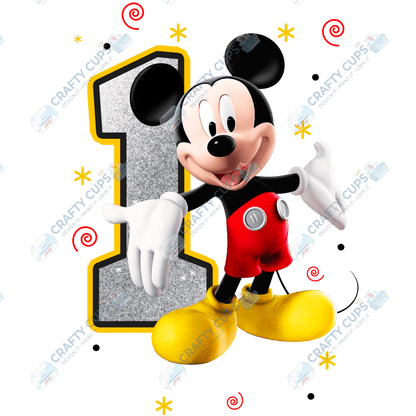 Mouse Birthday DTF Transfer – Ages 1 to 5 | Cute Cartoon Mouse Print for Shirts & Gifts