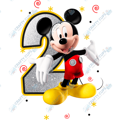 Mouse Birthday DTF Transfer – Ages 1 to 5 | Cute Cartoon Mouse Print for Shirts & Gifts