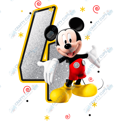 Mouse Birthday DTF Transfer – Ages 1 to 5 | Cute Cartoon Mouse Print for Shirts & Gifts