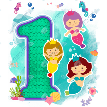 Mermaid DTF Transfer for Kids (Ages 1–5) – Magical Under the Sea Design for Shirts & Outfits