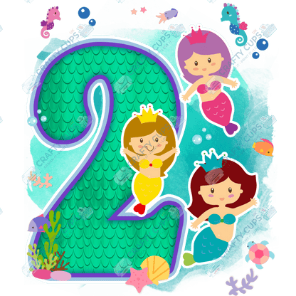 Mermaid DTF Transfer for Kids (Ages 1–5) – Magical Under the Sea Design for Shirts & Outfits