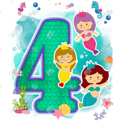 Mermaid DTF Transfer for Kids (Ages 1–5) – Magical Under the Sea Design for Shirts & Outfits