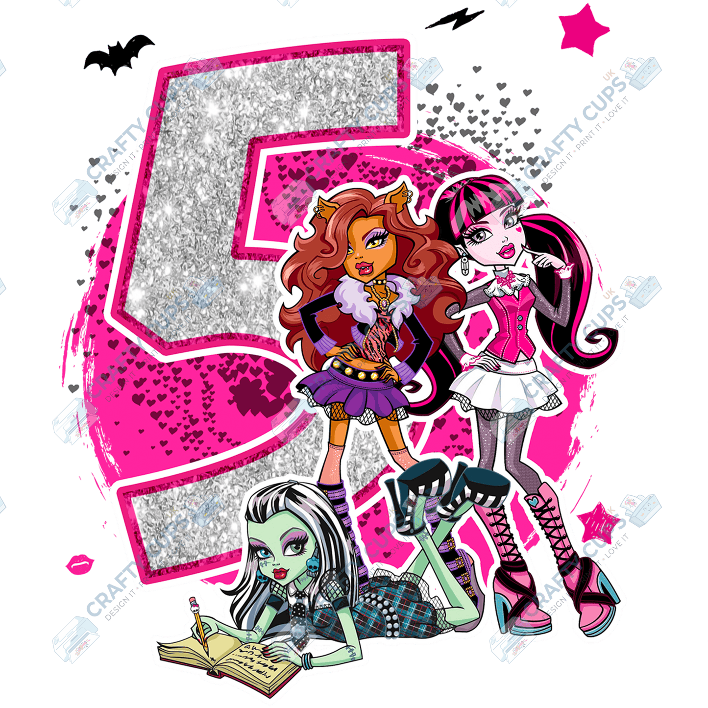 Spooky Glam Monster DTF Transfers – Cool Designs for Ages 4–8 (4"–10")