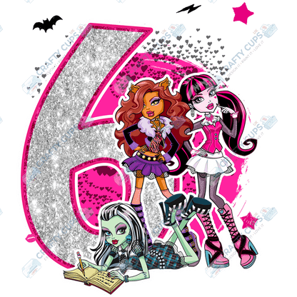 Spooky Glam Monster DTF Transfers – Cool Designs for Ages 4–8 (4"–10")