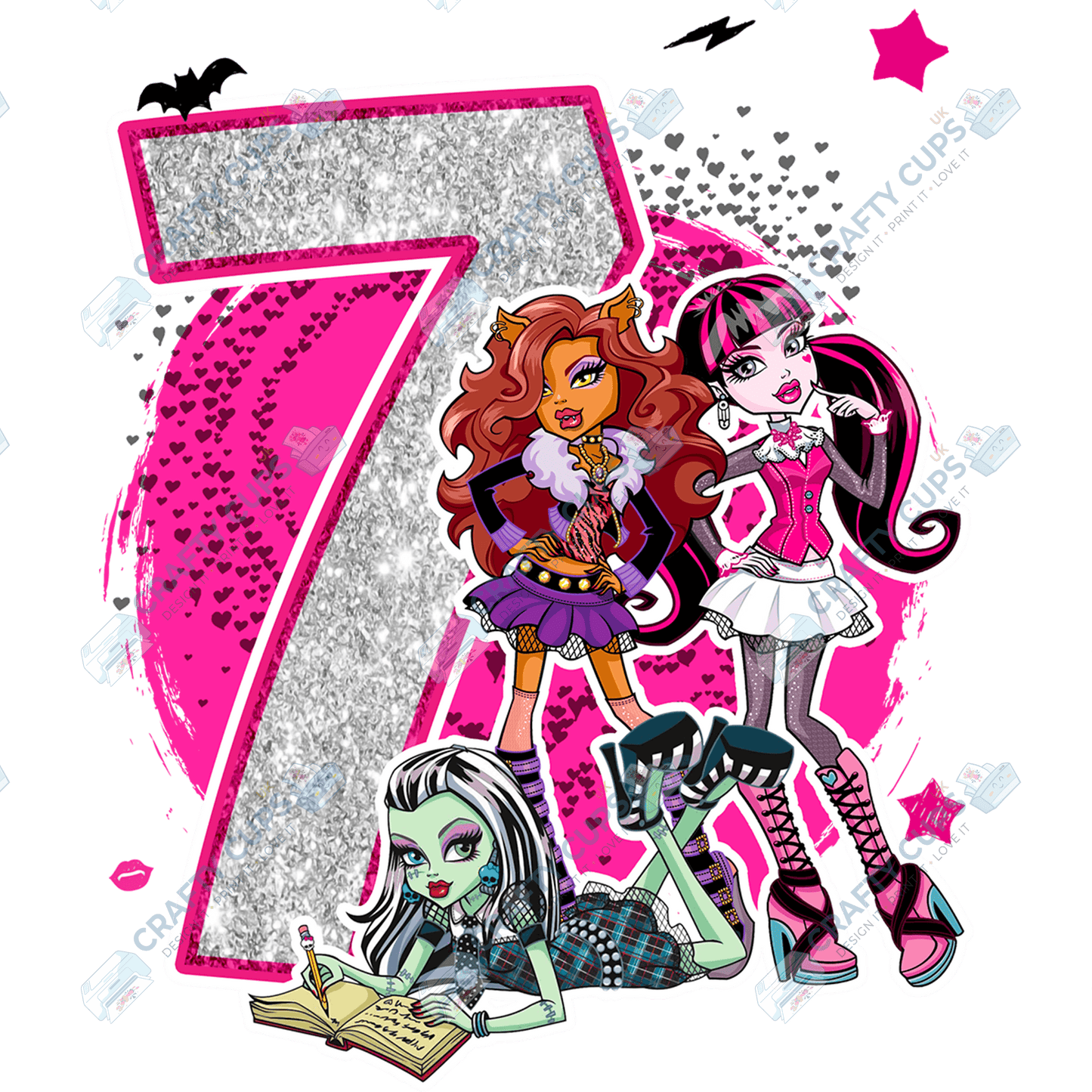 Spooky Glam Monster DTF Transfers – Cool Designs for Ages 4–8 (4"–10")