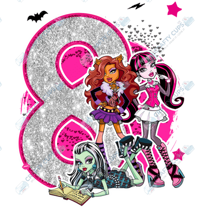 Spooky Glam Monster DTF Transfers – Cool Designs for Ages 4–8 (4"–10")