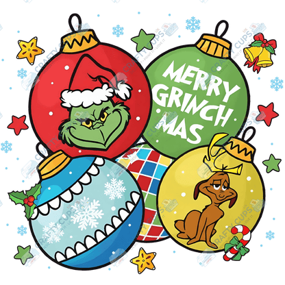 Grinch DTF Transfers – Various Christmas Designs & Sizes (4"–10")