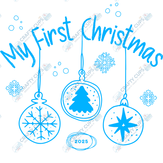 My First Christmas 2025 DTF Transfer Print – Baby’s First Christmas Design – Multiple Sizes & Colours – Ready to Press