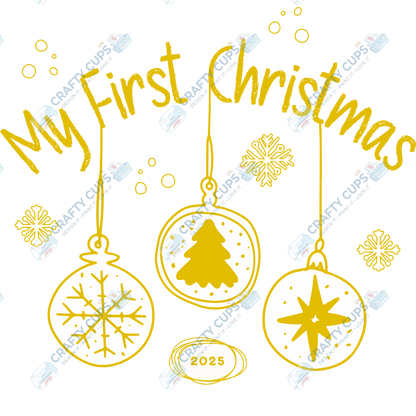My First Christmas 2025 DTF Transfer Print – Baby’s First Christmas Design – Multiple Sizes & Colours – Ready to Press