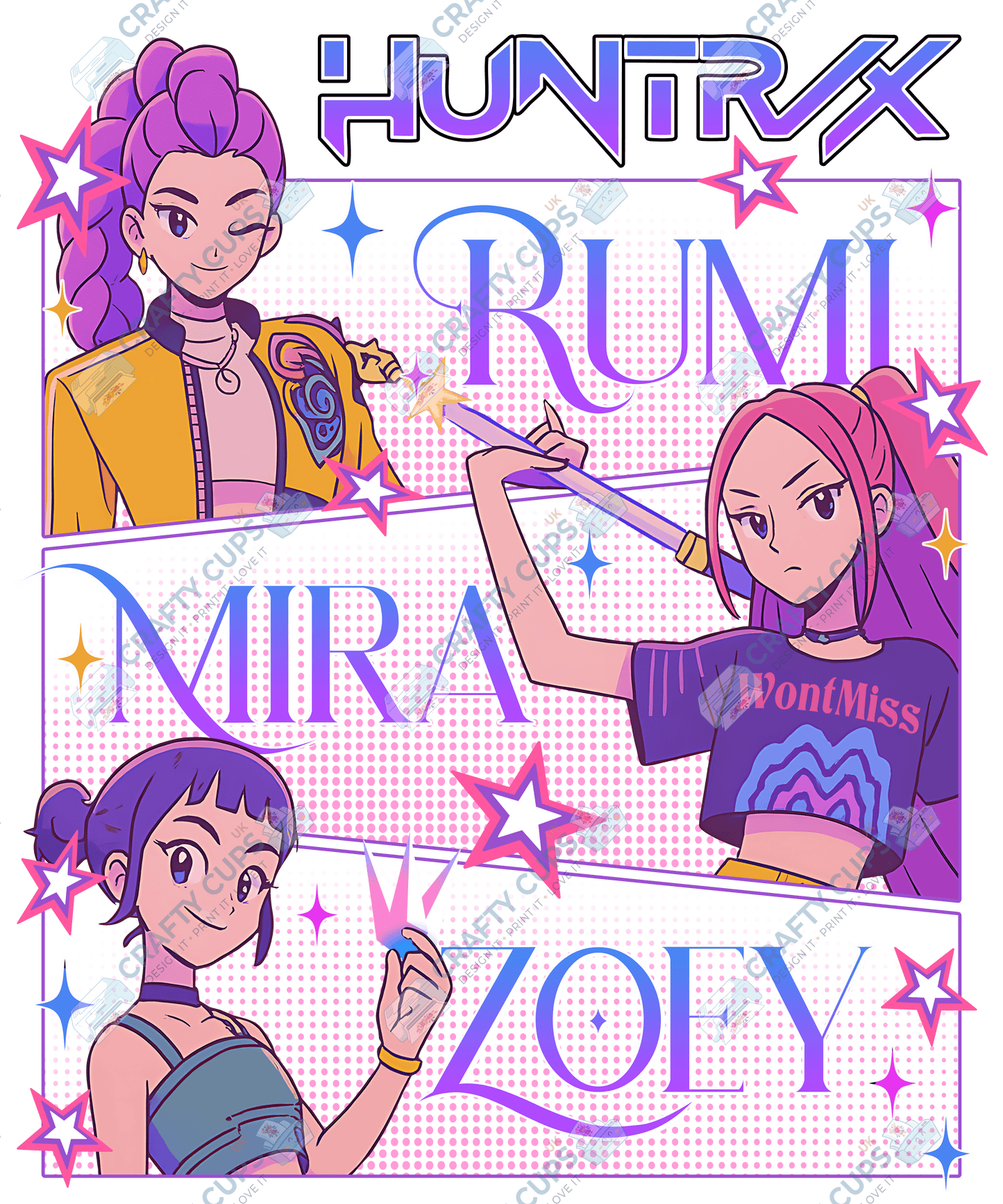 Demon Hunters DTF Transfer – Various Designs & Sizes, Heat Press Ready