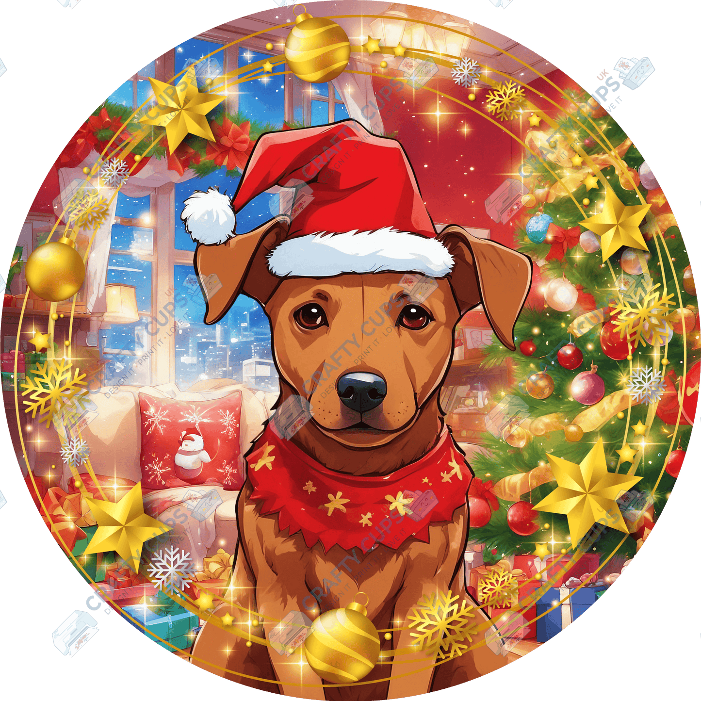 Christmas Dog Breeds DTF Transfer – Exclusive Secret Sub Design | Various Sizes – Crafty Cups UK