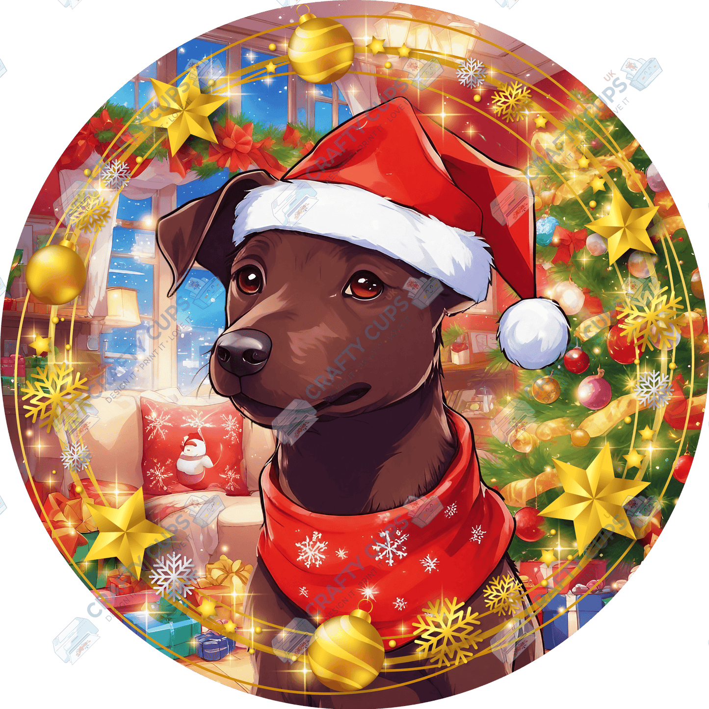 Christmas Dog Breeds DTF Transfer – Exclusive Secret Sub Design | Various Sizes – Crafty Cups UK