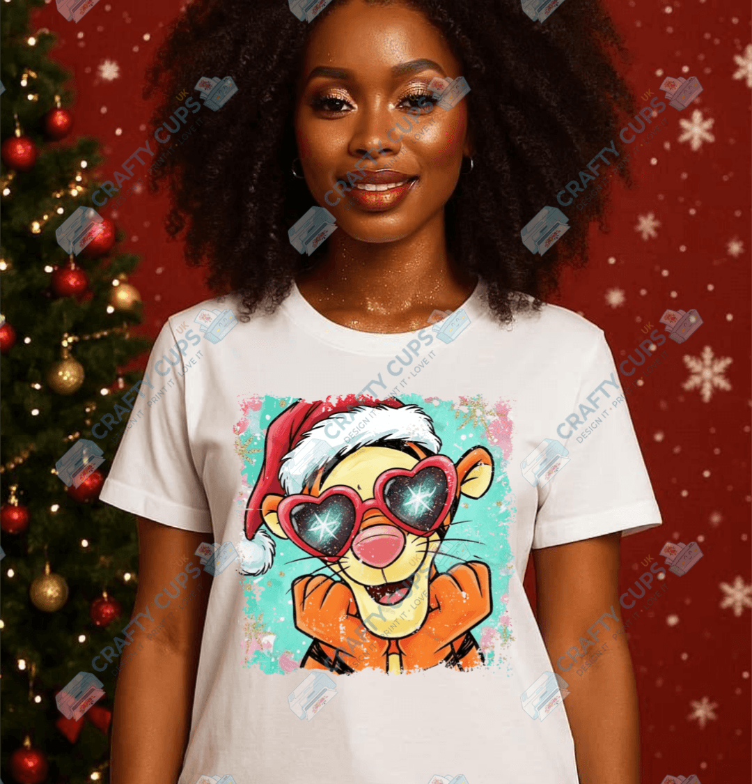 Quirky Christmas DTF Transfers – Festive Friends with Glasses