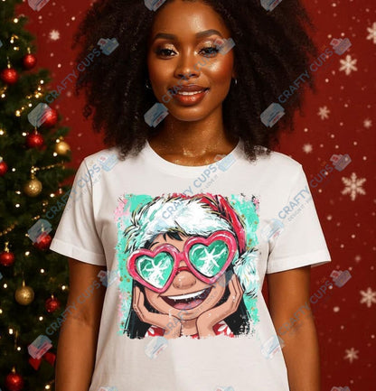Quirky Christmas DTF Transfers – Festive Friends with Glasses