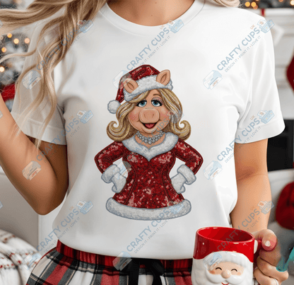 Faux Sequin Christmas DTF Transfers – Various Designs (4"–10")