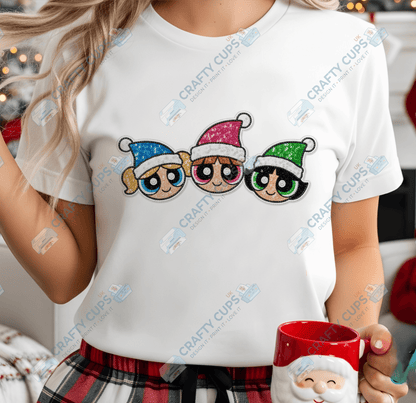 Faux Sequin Christmas DTF Transfers – Various Designs (4"–10")