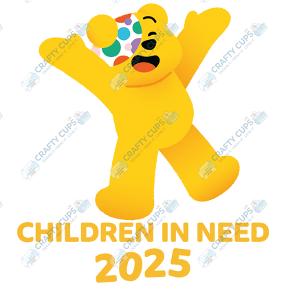 Children in Need DTF Transfer – Pudsey Bear Design (Series One), Various Sizes & Designs