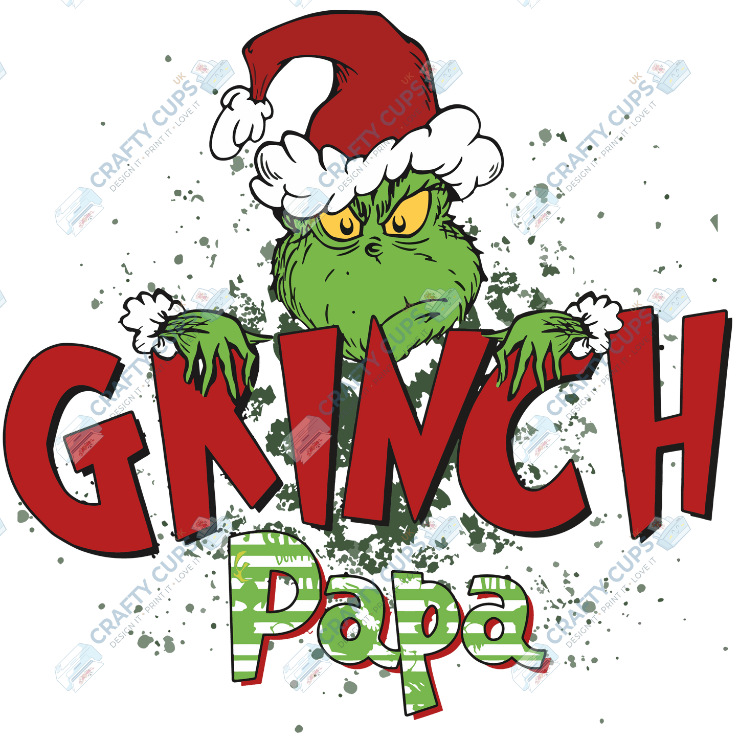 Grinch DTF Transfers – Various Christmas Designs & Sizes (4"–10")