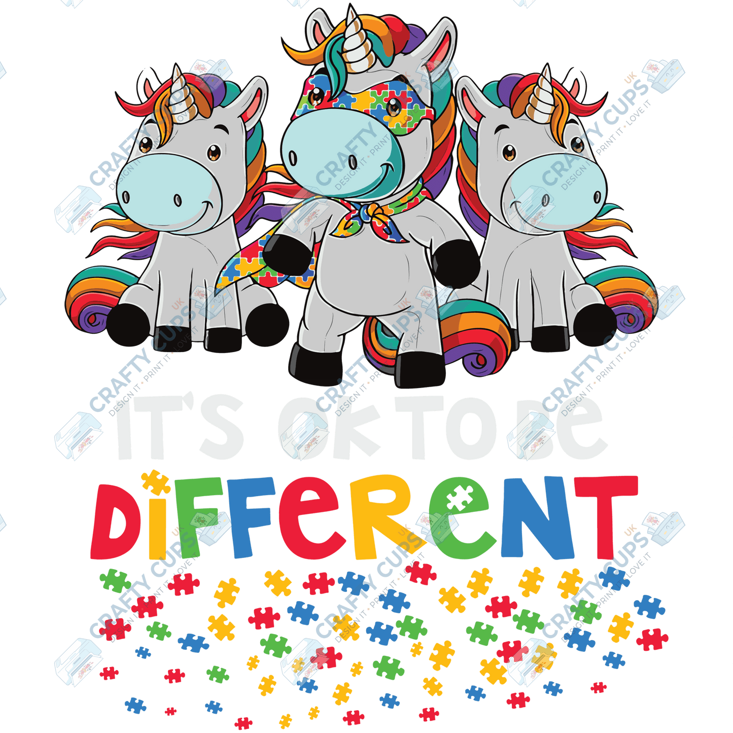 Cartoon Autism Awareness DTF Transfers – Colorful Puzzle Piece Prints for Shirts, Hoodies & Gifts