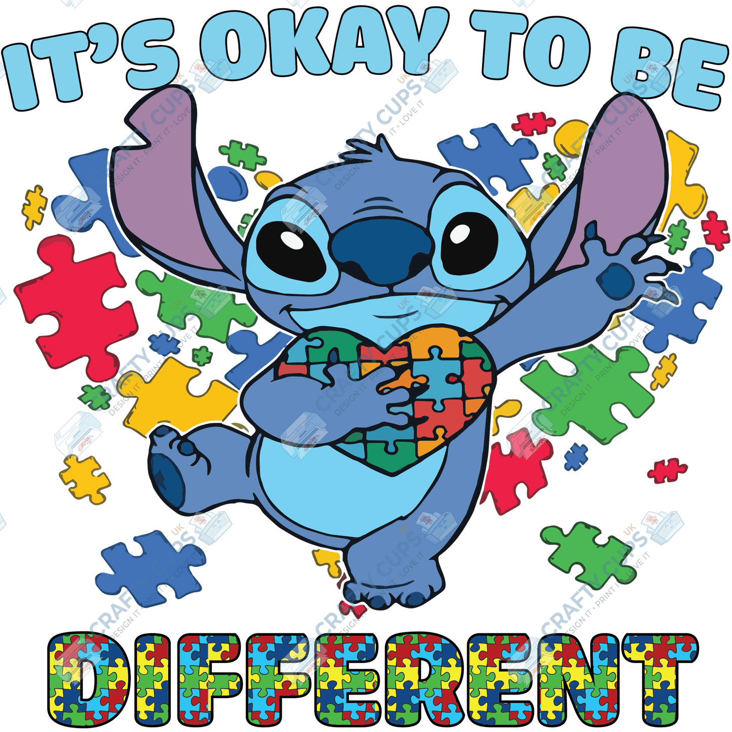 Cartoon Autism Awareness DTF Transfers – Colorful Puzzle Piece Prints for Shirts, Hoodies & Gifts