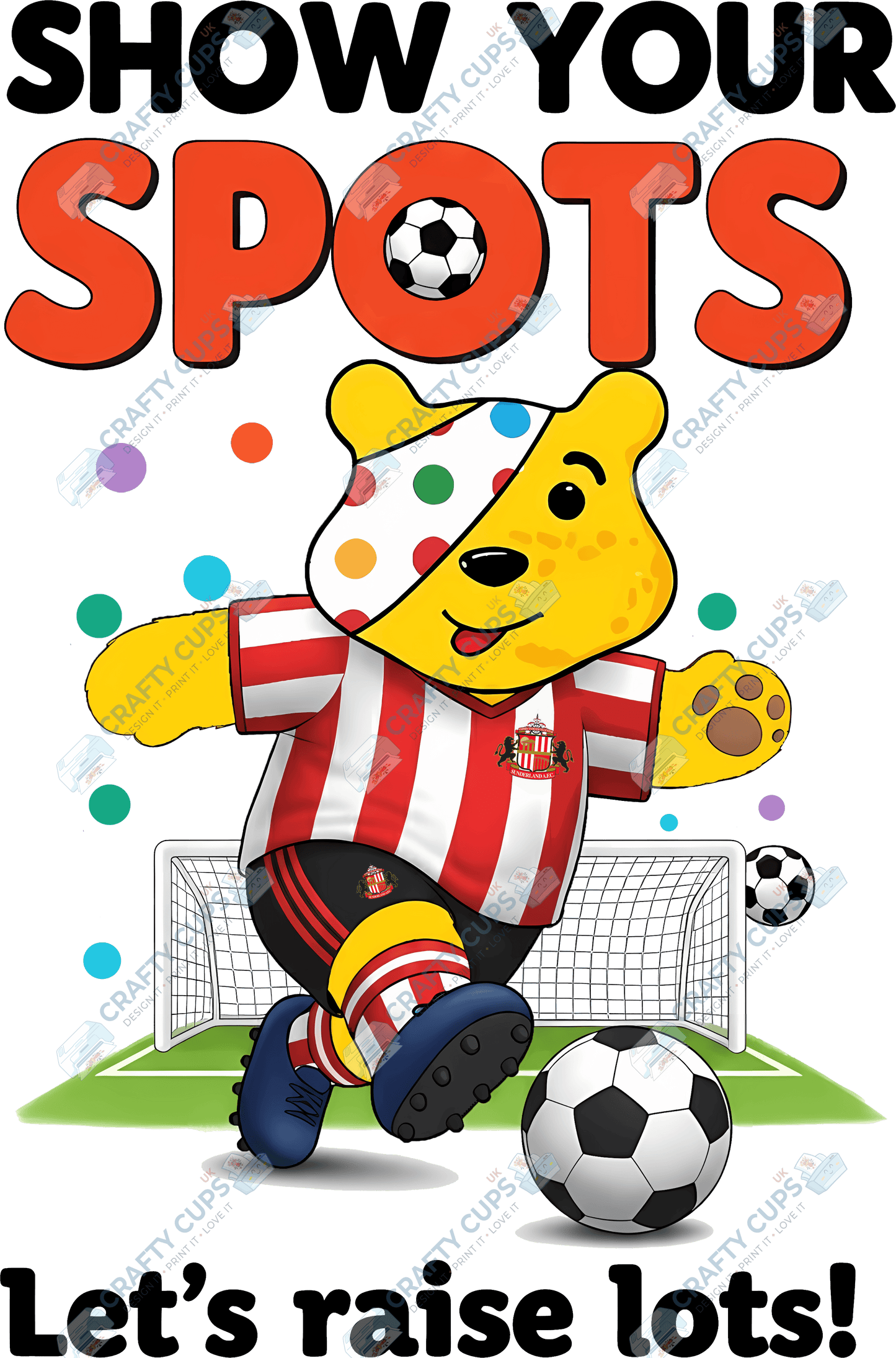 Children in Need Football DTF Transfers – Pudsey Bear Designs (4"–10")