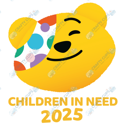 Children in Need DTF Transfer – Pudsey Bear Design (Series Two), Various Sizes & Designs