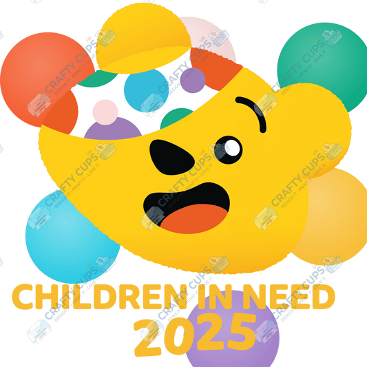 Children in Need DTF Transfer – Pudsey Bear Design (Series Two), Various Sizes & Designs