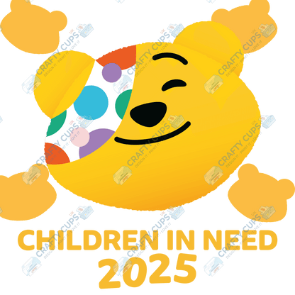 Children in Need DTF Transfer – Pudsey Bear Design (Series Two), Various Sizes & Designs