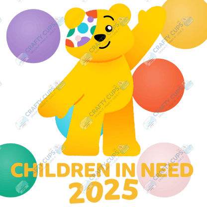 Children in Need DTF Transfer – Pudsey Bear Design (Series One), Various Sizes & Designs