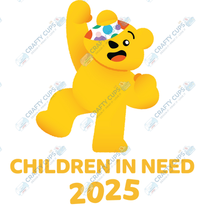 Children in Need DTF Transfer – Pudsey Bear Design (Series One), Various Sizes & Designs