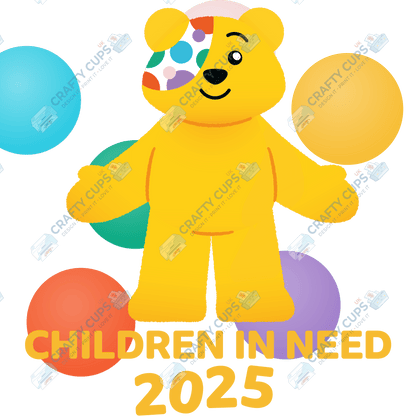 Children in Need DTF Transfer – Pudsey Bear Design (Series One), Various Sizes & Designs